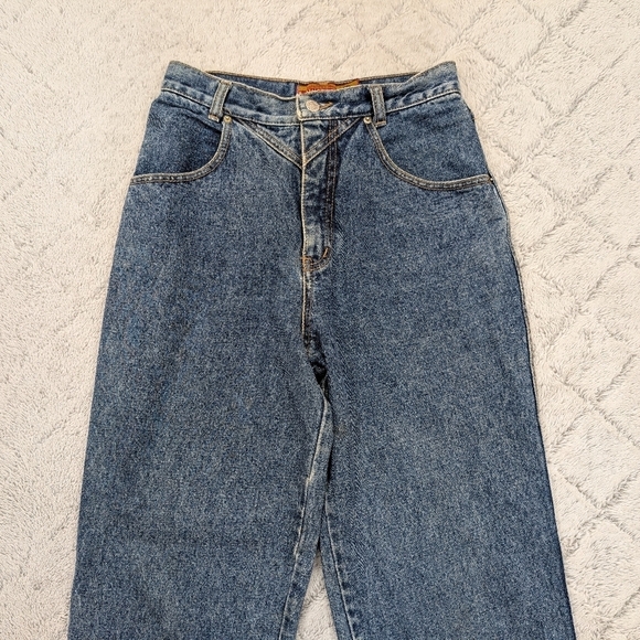 Vintage Lawman Jeans Womens 11 27 Blue Western Bareback Straight Leg High Rise - Picture 2 of 10